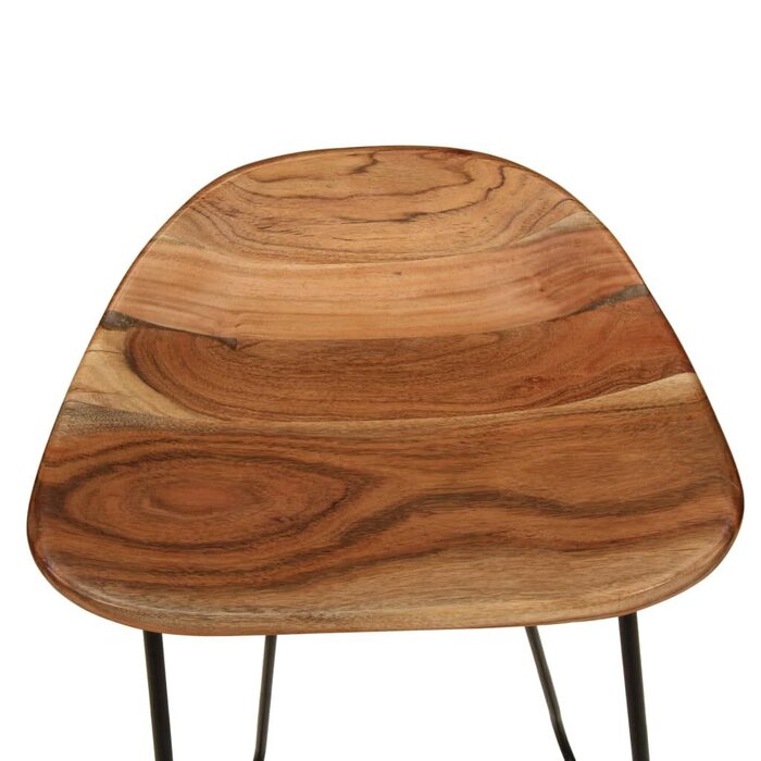 Lot de 2 tabourets de bar industriels en bois massif - Jusqu'à -67,9%