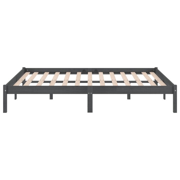 Cadre de lit en pin massif 200x200 cm Gris - Jusqu'à 66,1 % de réduction