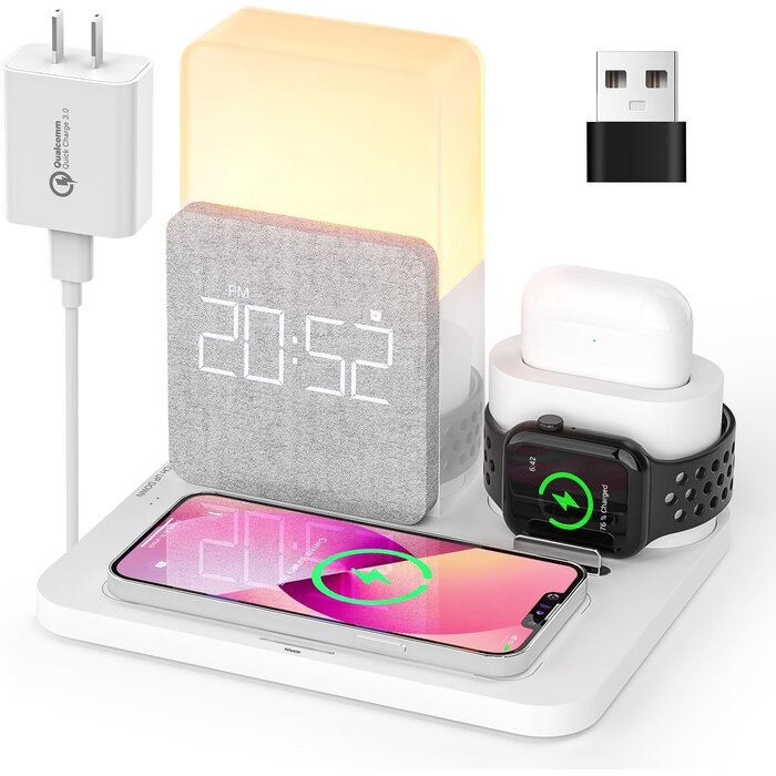 Station de charge 3-en-1 avec réveil - Jusqu'à -61,2% de réduction