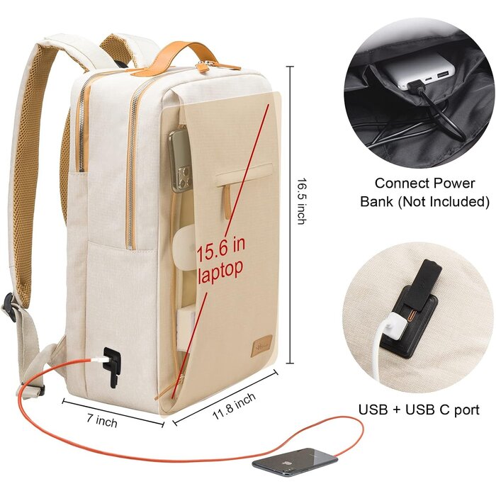 Sac à dos ordinateur 15,6 pouces beige - Jusqu'à -65,9% sur notre outlet