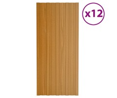 Vidaxl Lot de 12 panneaux de toiture acier aspect bois 100x45cm - Jusqu'à -62,7%