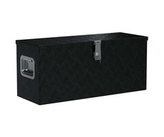 Vidaxl Coffre de rangement aluminium noir 80 cm - Jusqu'à -68%