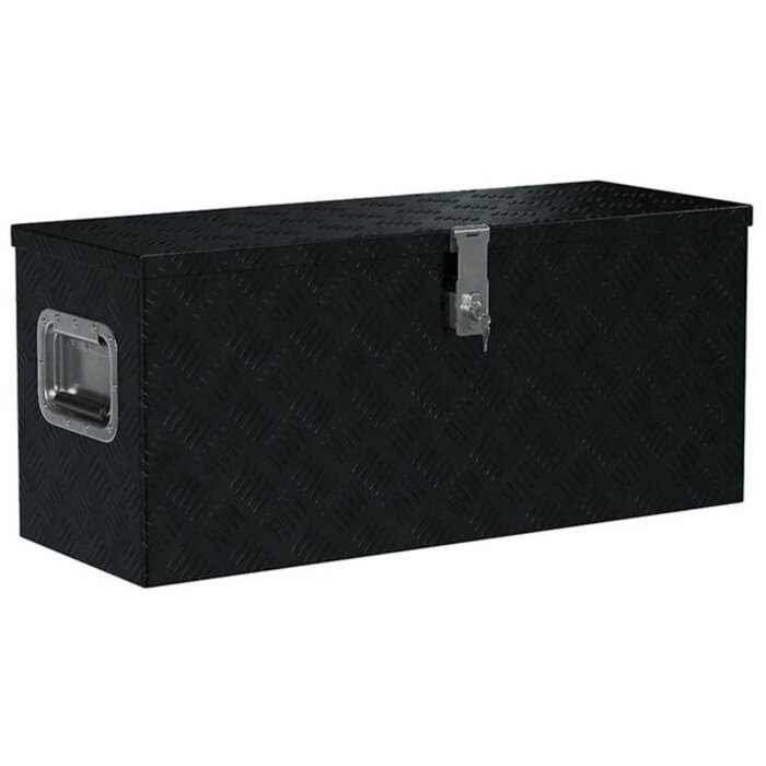 Coffre de rangement en aluminium noir 80x30x35 cm - Jusqu'à -64,4%