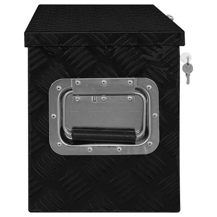 Coffre de rangement en aluminium noir 80x30x35 cm - Jusqu'à -64,4%