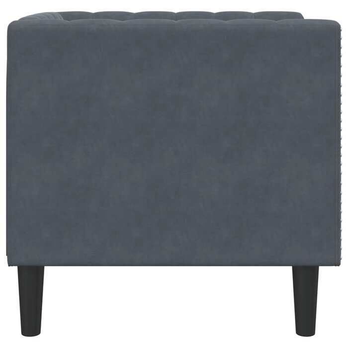 Fauteuil Chesterfield en velours gris foncé - Jusqu'à -60,1% de remise