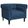 Fauteuil style Chesterfield en tissu bleu - Jusqu'à -60,3%