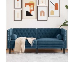Vidaxl Canapé 2 places Chesterfield en velours bleu - Jusqu'à -62,1%