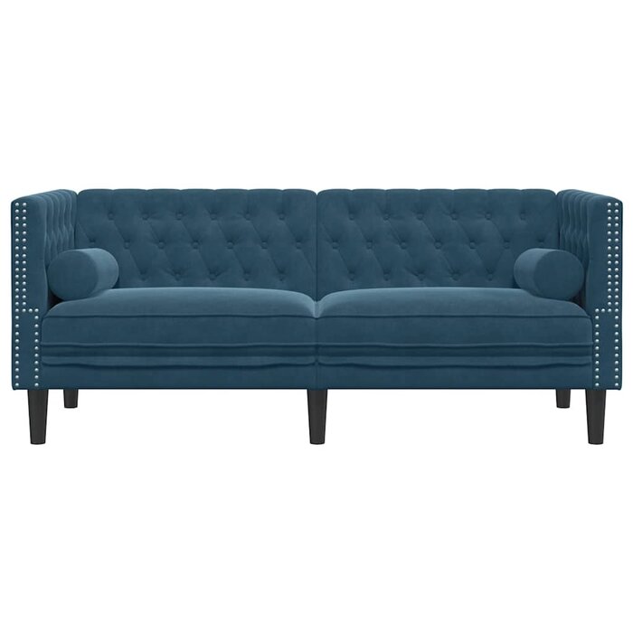 Canapé 2 places Chesterfield en velours bleu - Jusqu'à -62,1%