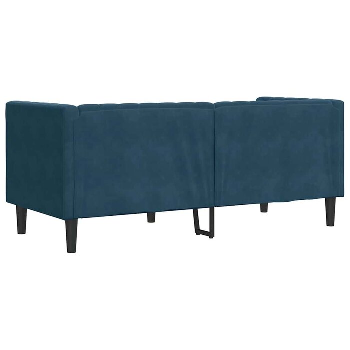 Canapé 2 places Chesterfield en velours bleu - Jusqu'à -62,1%