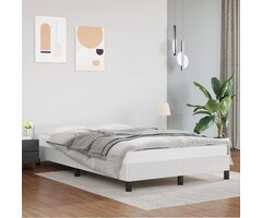 Vidaxl Cadre de lit en similicuir blanc 120x190cm - Jusqu'à -63,5% sur notre outlet