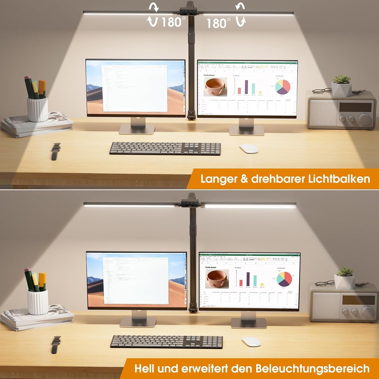 Lampe de bureau LED double tête - Jusqu'à -61,9% sur votre éclairage ergonomique
