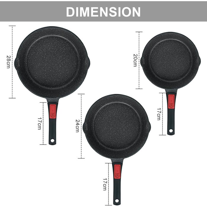 Set de 5 poêles amovibles en aluminium - Jusqu'à 70,1% de réduction