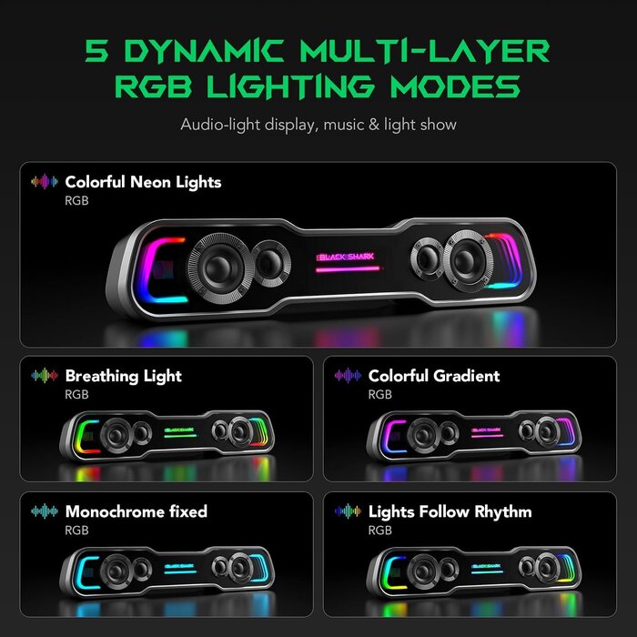 Barre de son PC Bluetooth RGB 10W - Jusqu'à 61,2% de réduction