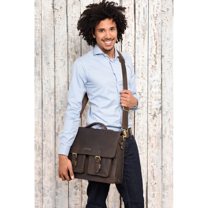 Sacoche ordinateur cuir buffle vintage - Jusqu'à -64,2%