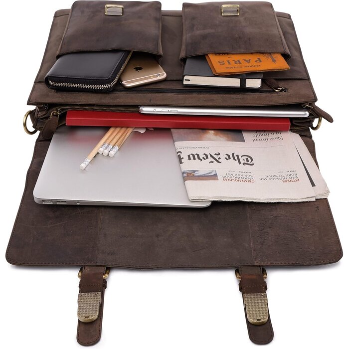 Sacoche ordinateur cuir buffle vintage - Jusqu'à -64,2%