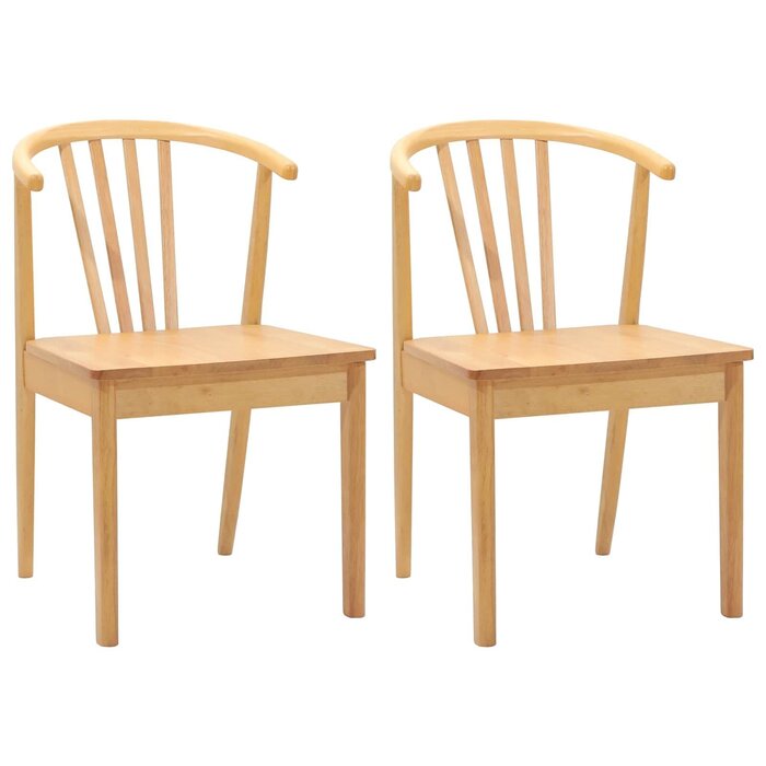 Vidaxl Lot de 2 chaises en bois d'hévéa massif - Jusqu'à -64,2% de réduction