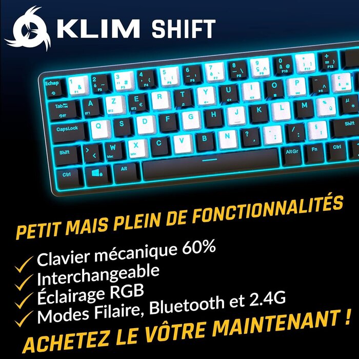 Clavier Mécanique Sans Fil AZERTY - Cherry MX Brown - Jusqu'à -58,8%