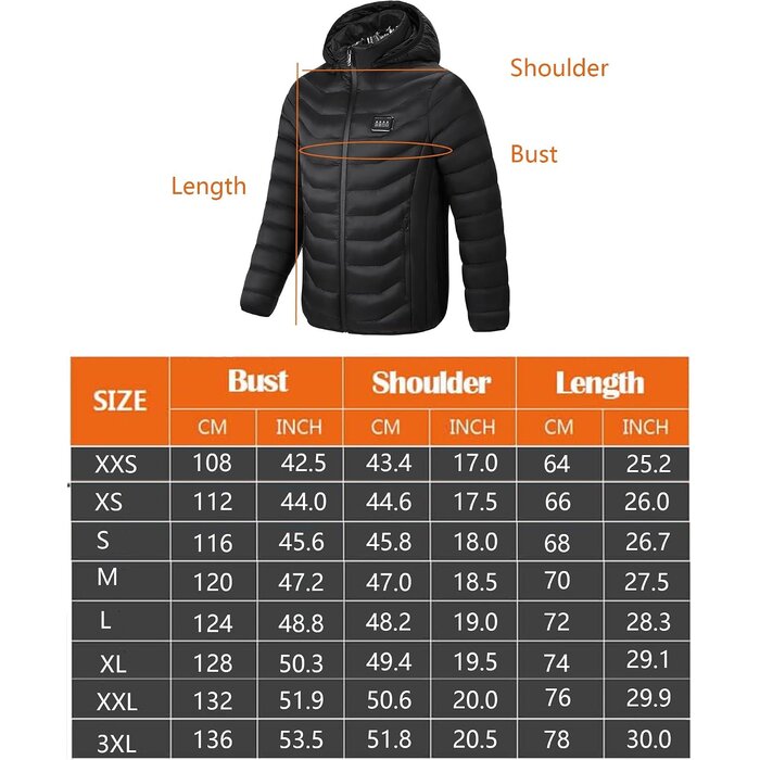 Veste chauffante 23 éléments graphène - Jusqu'à 58,6% de remise