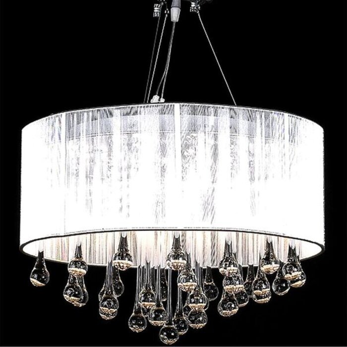 Vidaxl Lustre 85 cristaux 45 cm - Blanc & Chrome - Jusqu'à -63,5%