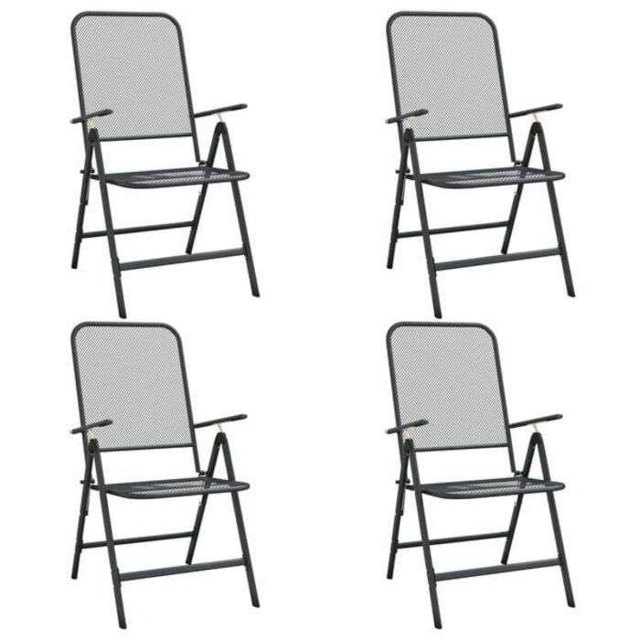 Vidaxl Lot de 4 chaises de jardin pliables anthracite - Jusqu'à -26,7%