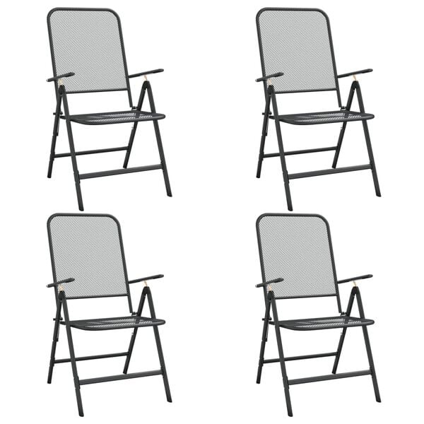 Vidaxl Lot de 4 chaises de jardin pliables anthracite - Jusqu'à -26,7%