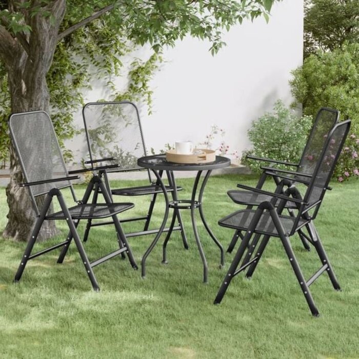 Vidaxl Lot de 4 chaises de jardin pliables anthracite - Jusqu'à -26,7%
