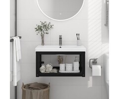 Vidaxl Support pour vasque mural 59x38x31 cm - Acier noir - Jusqu'à -57,1%