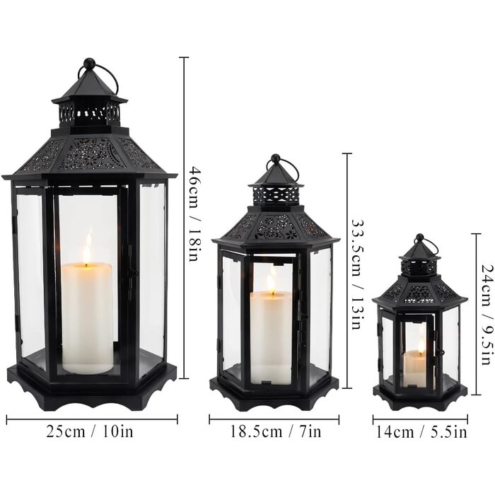 Lot de 3 lanternes vintage en métal - Jusqu'à 59,6% de remise