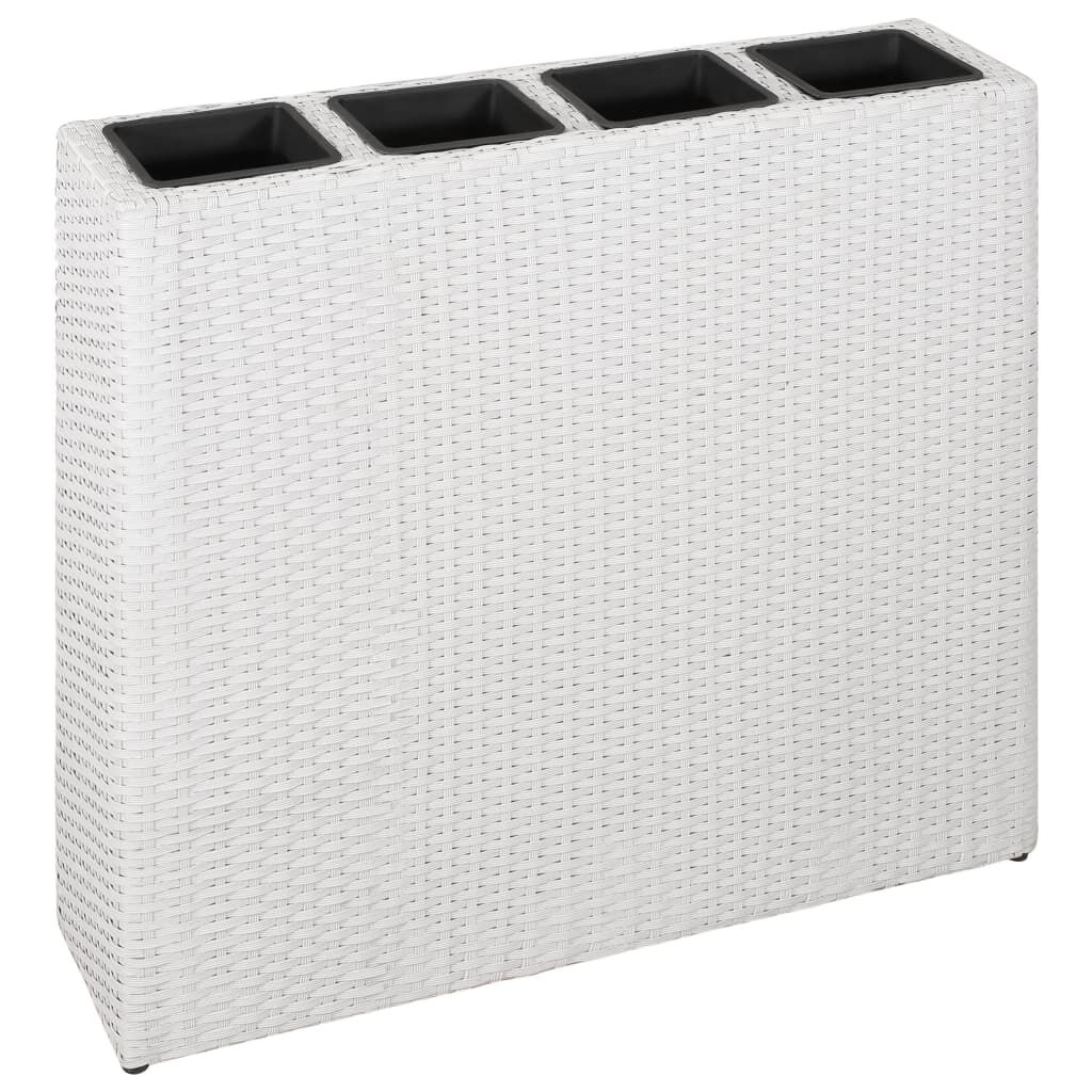 Jardinière surélevée 4 pots en polyrotin blanc - Jusqu'à -60,2%