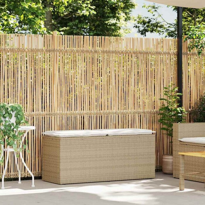 Banc de jardin en polyrotin avec coussin - Jusqu'à -56,9% de réduction