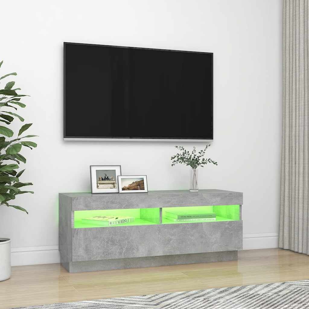 Meuble TV LED Gris Béton 100cm - Jusqu'à -59% sur notre sélection Outlet