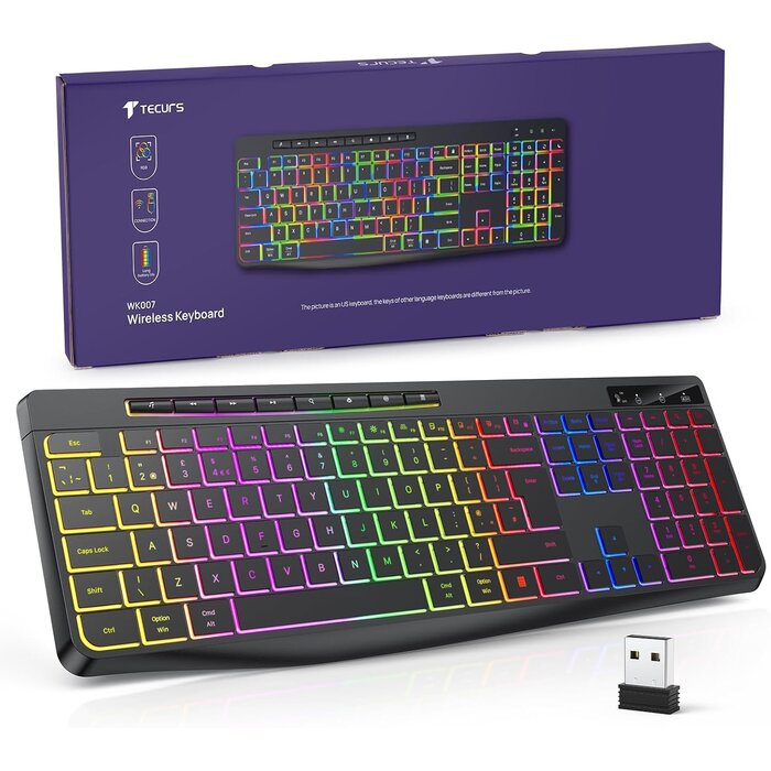 Clavier Gaming sans fil Ergonomique QWERTY - Jusqu'à 58,1% de réduction