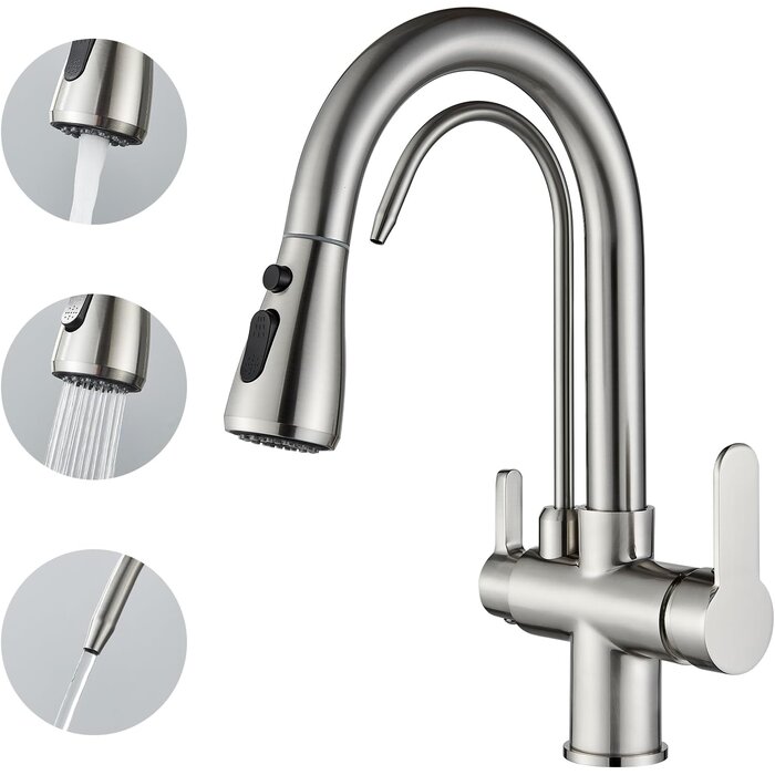 Robinet Osmose 3 voies Nickel Brossé - Rotation 360° - Jusqu'à -58,7%