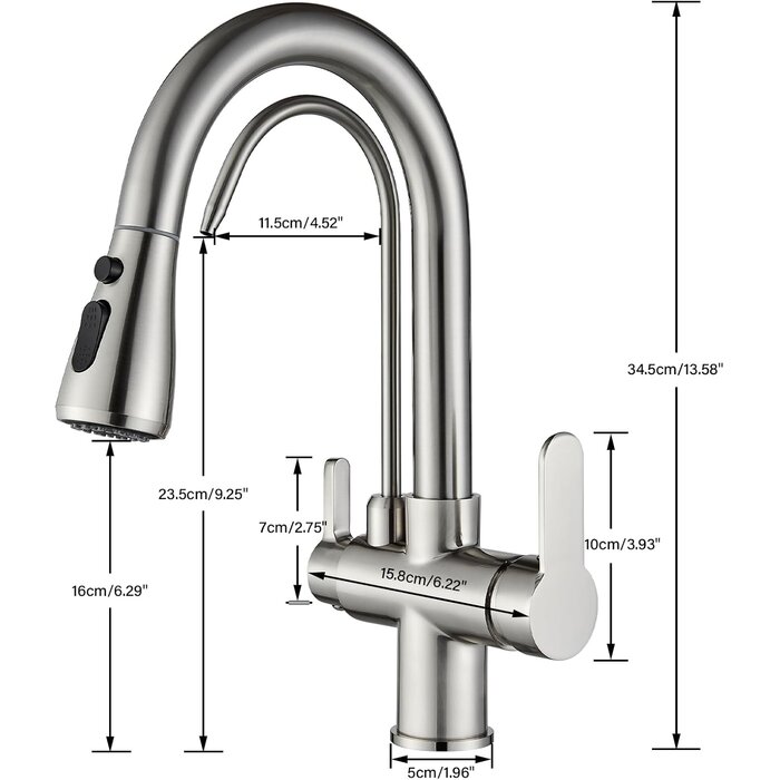Robinet Osmose 3 voies Nickel Brossé - Rotation 360° - Jusqu'à -58,7%