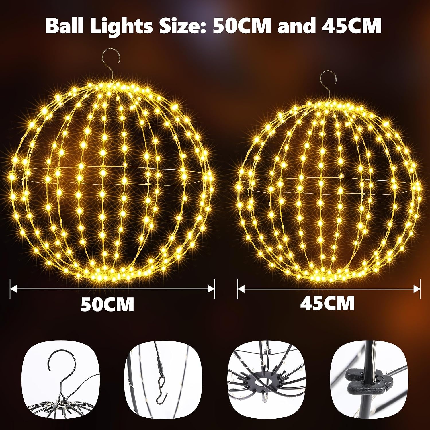 Lot de 2 boules lumineuses LED Noël - Jusqu'à -57,8% sur l'outlet