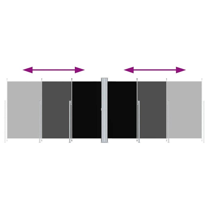 Paravent Rétractable Double 200x600cm Noir - Jusqu'à -57,6%