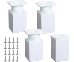 Lot de 4 pieds de meuble réglables 6 cm blanc - Jusqu'à -57,2% de réduction