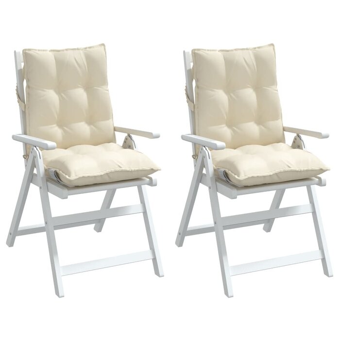 Lot de 2 coussins de chaise Oxford crème - Jusqu'à -51% de remise