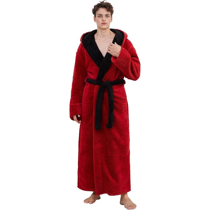 Peignoir homme en polaire extra long avec capuche - Jusqu'à 65% de remise