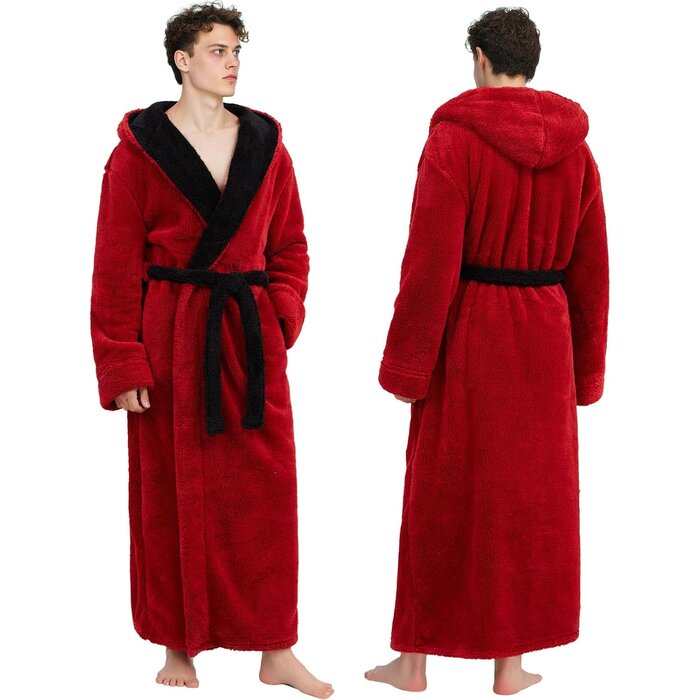 Peignoir homme en polaire extra long avec capuche - Jusqu'à 65% de remise