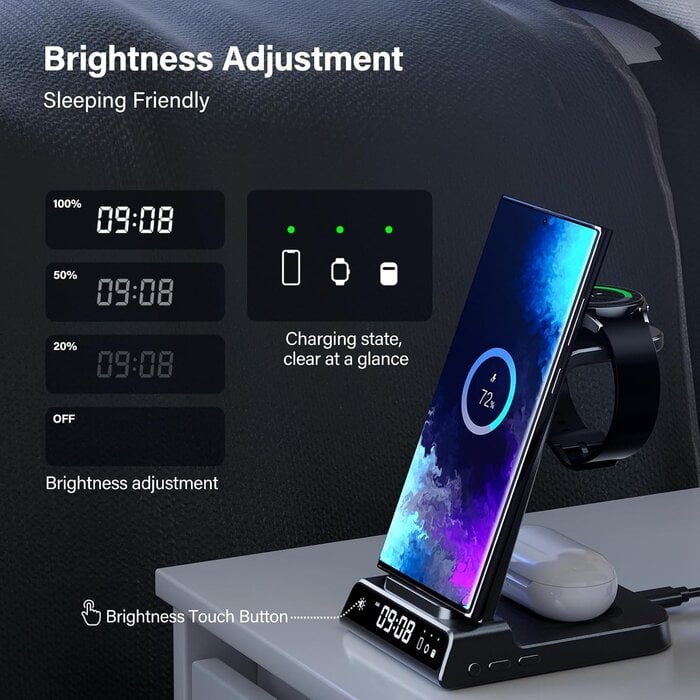 Station de charge 3-en-1 Samsung avec horloge - Jusqu'à 62% de réduction