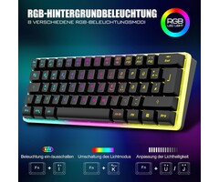 Redthunder Pack Clavier 60% QWERTZ et Souris RGB Sans Fil - Jusqu'à 59% de remise