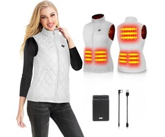 Gilet chauffant femme blanc taille S - Jusqu'à -61%