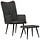 Fauteuil vintage avec repose-pieds - Toile noire - Jusqu'à 57% de réduction
