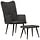 Fauteuil vintage avec repose-pieds - Toile noire - Jusqu'à -57%