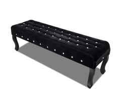 Banc capitonné velours noir - Jusqu'à 35% de réduction