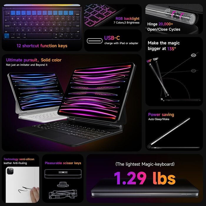 Étui clavier magnétique iPad Air/Pro - Jusqu'à -61% sur votre achat