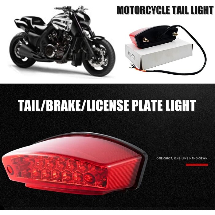 Feu arrière LED universel 12V pour moto et quad - Jusqu'à -54%