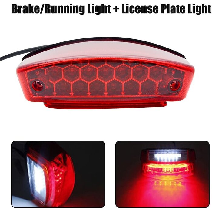 Feu arrière LED universel 12V pour moto et quad - Jusqu'à -54%