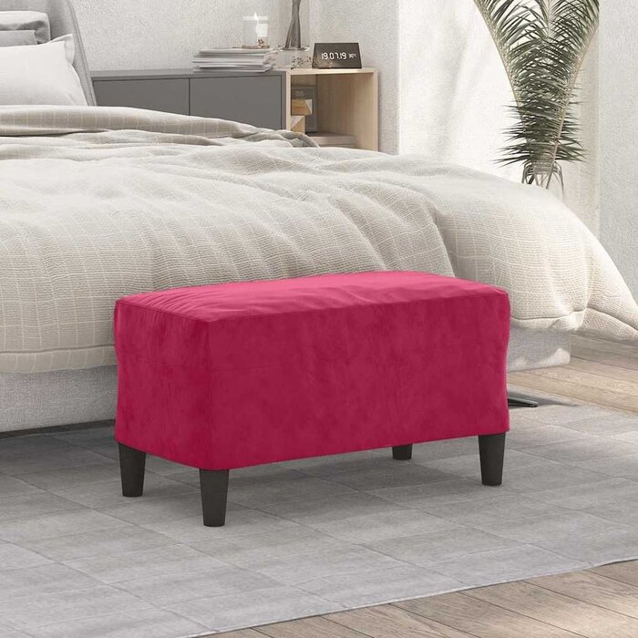Banc capitonné velours rouge vin 70cm - Jusqu'à -57% de réduction